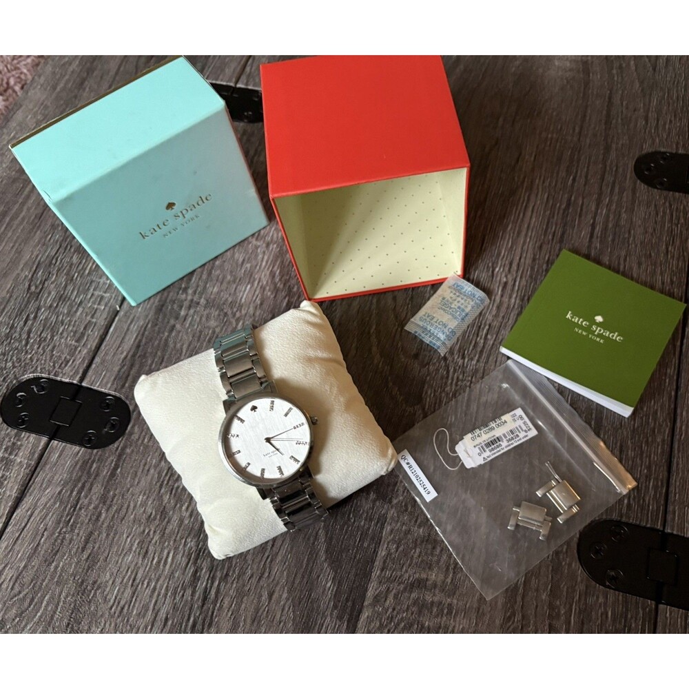 NEW Kate Spade NY Women's Stainless Steel Silver Crystal Watch Live Colorfully